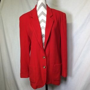 Jennifer Moore Vintage Red Wool Blazer/Coat Sz L